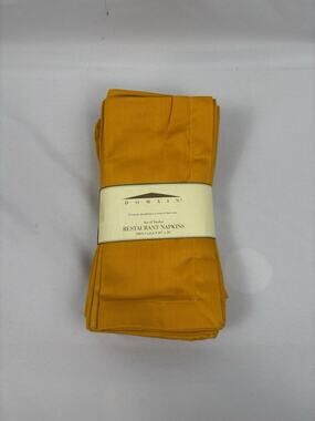 Set of 12 Domain Mustard Color Napkins 20X20 100% Cotton